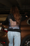 Backless Rhinestone Fishnet Hoodie